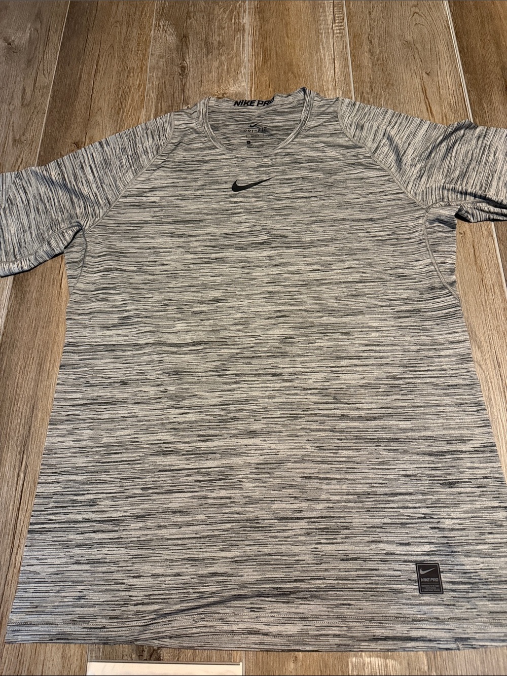 Nike Pro Dri Fit Men’s Heather Gray Short Sleeve Training Tee